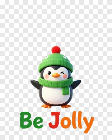 Be Jolly Penguin PNG