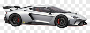 Silver Sports Car With Red Accents PNG