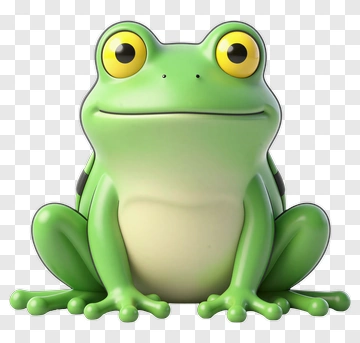 Cute Green Frog With Big Eyes PNG