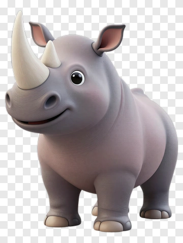 Cute Cartoon Rhino PNG