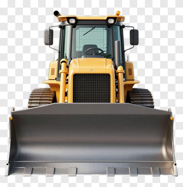 Yellow Front Loader With Steel Bucket PNG
