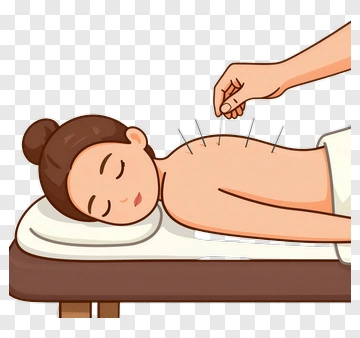 Woman Receiving Acupuncture Treatment PNG