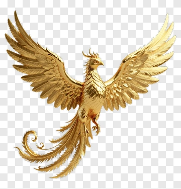 Golden Phoenix In Flight PNG