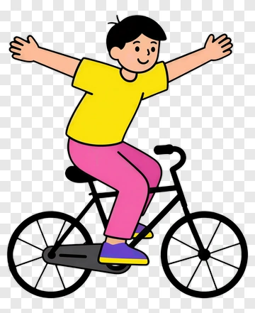Child Riding Bicycle PNG