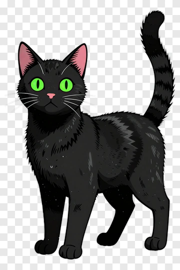 Black Cat With Green Eyes PNG