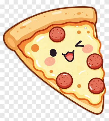 Kawaii Pizza Slice With Pepperoni PNG