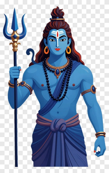 Blue Shiva Holding Trident PNG