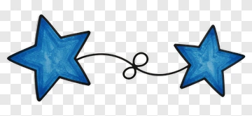 Two Blue Stars Connected By A Line PNG