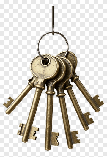 Vintage Gold Keys Hanging PNG