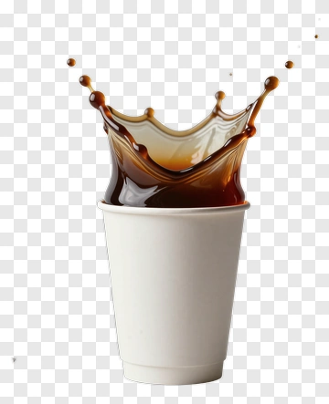 Coffee Splash In Paper Cup PNG