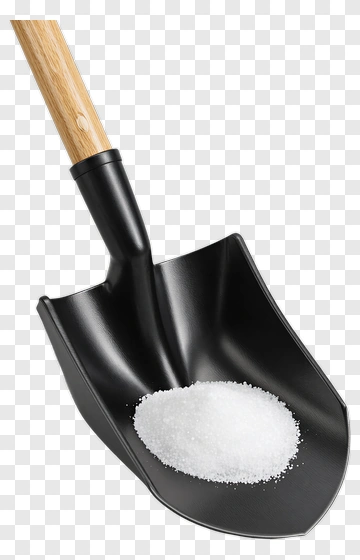 Black Shovel With Wooden Handle PNG