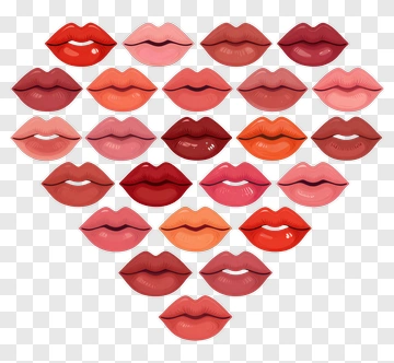 Collection Of Lips In Various Colors PNG