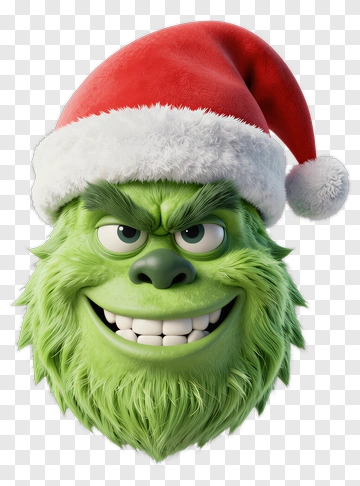 The Grinch With A Santa Hat PNG