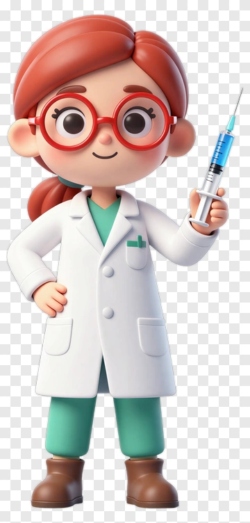 Cartoon Doctor Holding Syringe PNG