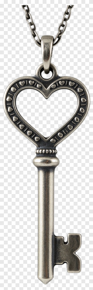 Heart Key Pendant Necklace PNG