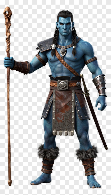 Blue Na'vi Warrior PNG
