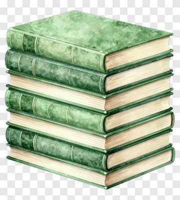 Stack Of Green Leather Books PNG