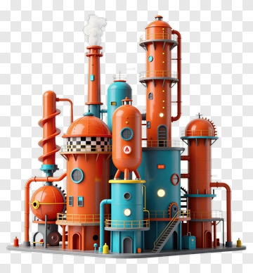 Modern Industrial Chemical Plant PNG