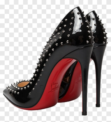 Studded High Heel With Red Sole PNG
