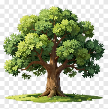 Cartoon Tree With Lush Foliage PNG