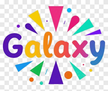 Galaxy Logo With Colorful Shapes PNG