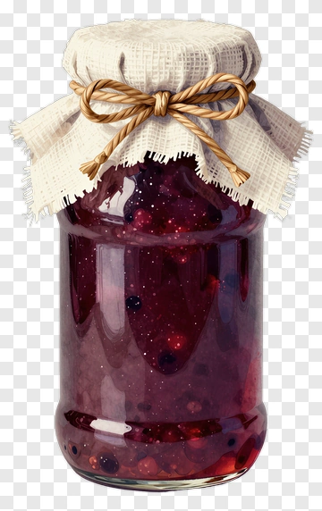 Homemade Berry Jam In Glass Jar PNG