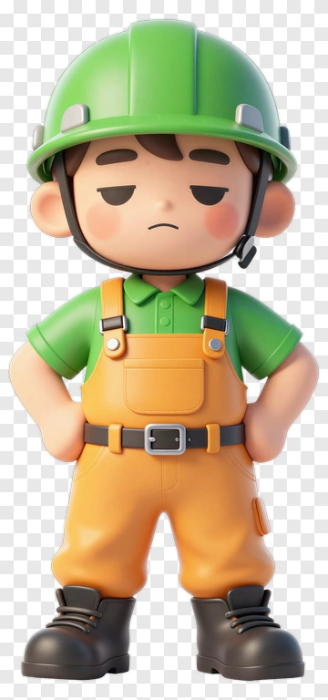 Construction Worker Character PNG