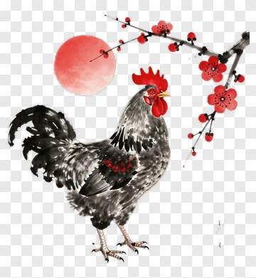 Chinese New Year Rooster Illustration PNG