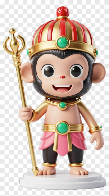 Monkey King Cartoon Figure PNG