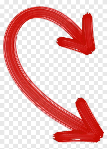 Red Hand Drawn Arrow PNG