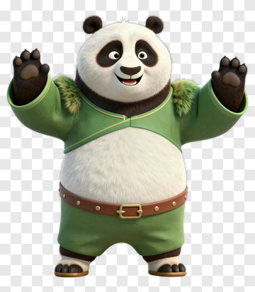 Kung Fu Panda In Green Outfit PNG
