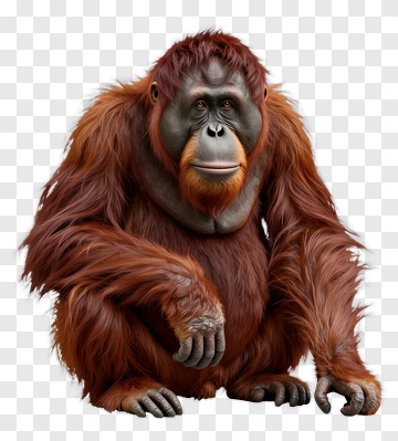 Orangutan With Red Fur PNG