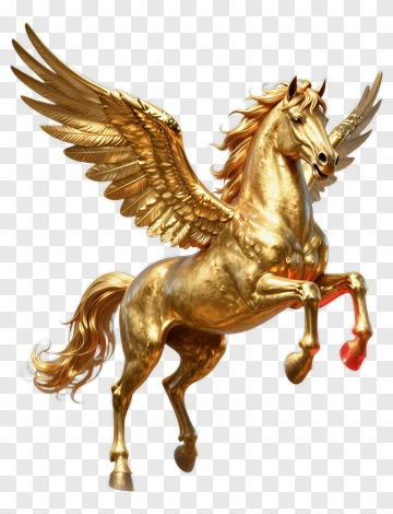 Golden Pegasus With Red Glowing Hoof PNG