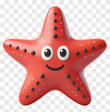 Red Starfish With Smiling Face PNG