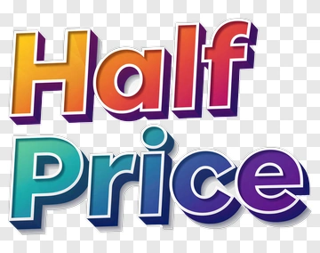 Half Price Sale Promotion Text PNG