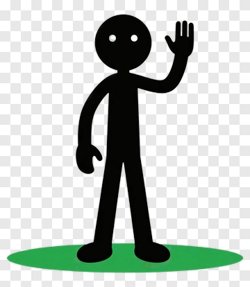 Stick Figure Waving Hand PNG