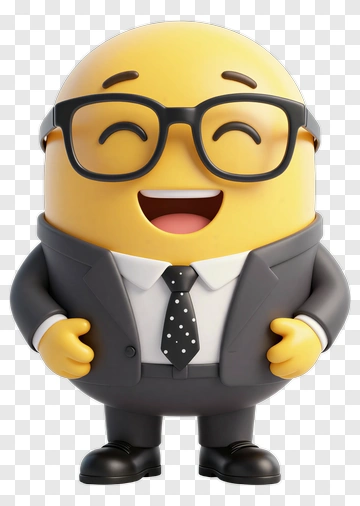 Smiling Businessman Emoji With Glasses PNG