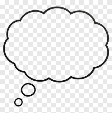 Black Thought Bubble On White Background PNG