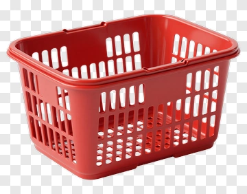 Red Plastic Basket PNG