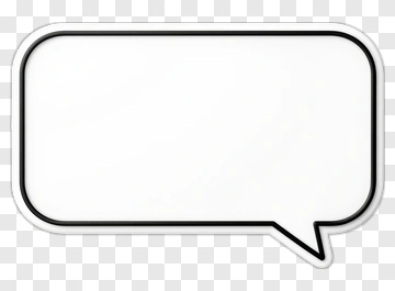 White Speech Bubble With Black Outline PNG
