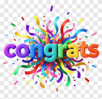 Congrats Celebration Design PNG