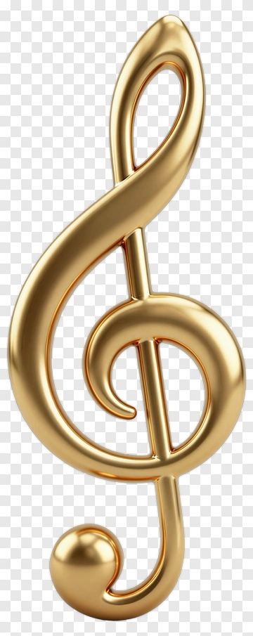 Golden Treble Clef PNG