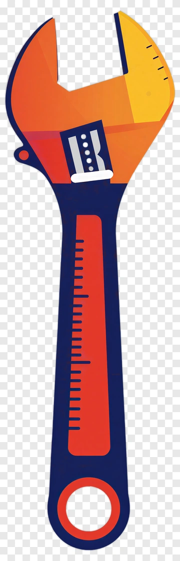 Adjustable Wrench With Measuring Scale PNG
