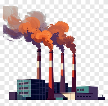 Industrial Chimney Emissions PNG