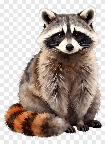 Watercolor Raccoon PNG