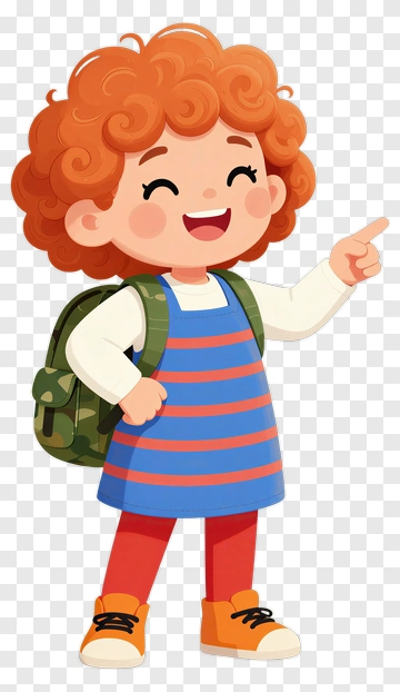 Happy Child Pointing Forward PNG
