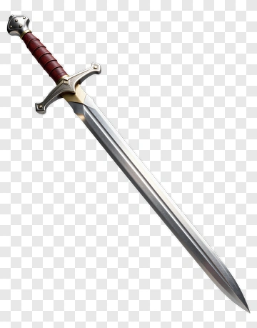 Sword With Red Grip And Gold Accents PNG