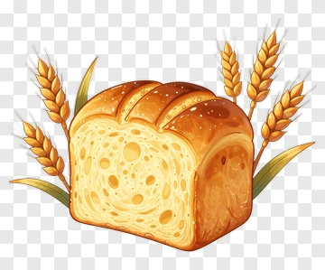 Golden Bread With Wheat PNG