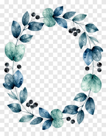 Leaf Wreath With Berry Cluster PNG