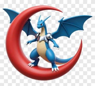 Charizard On Red Moon PNG